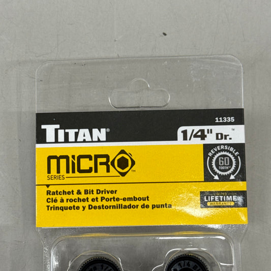 TITAN (2 Piece) Micro Series Ratchet & Bit Driver 1/4" Dr. x 4-1/8" Long 11335