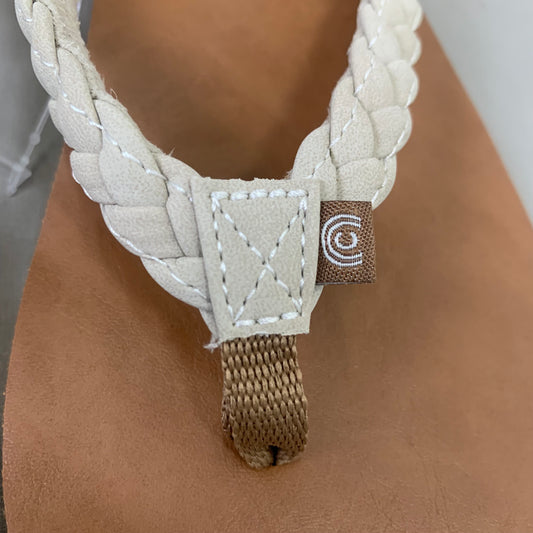 COBIAN Braided Pacifica Sandals Women's SZ 10, EU 41 Cream BBP23-110-10