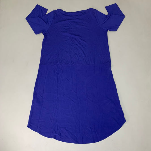 EILEEN FISHER Stretch Silk Jersey PM-Petite Medium Navy Blue S6GK-D3572P