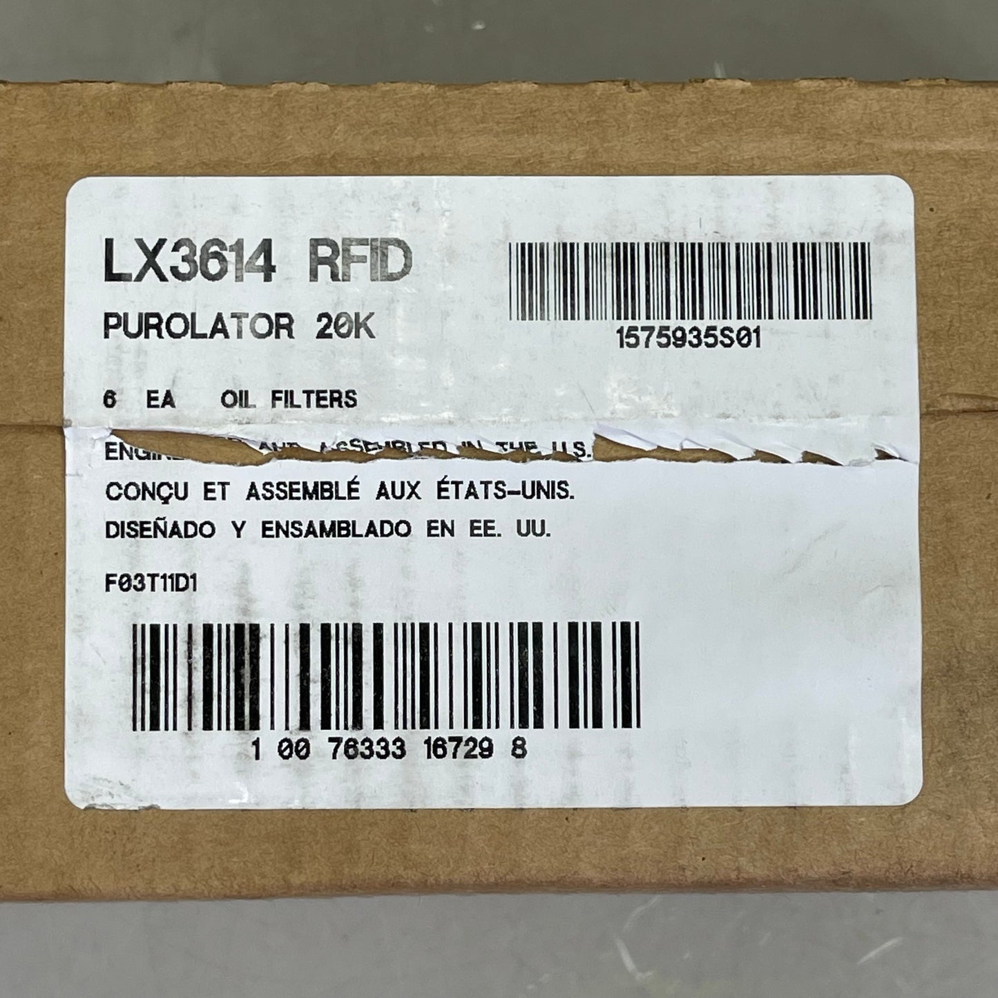 PUROLATOR (6 PACK) Maximum Protection Oil Filter 20000 Miles LX3614