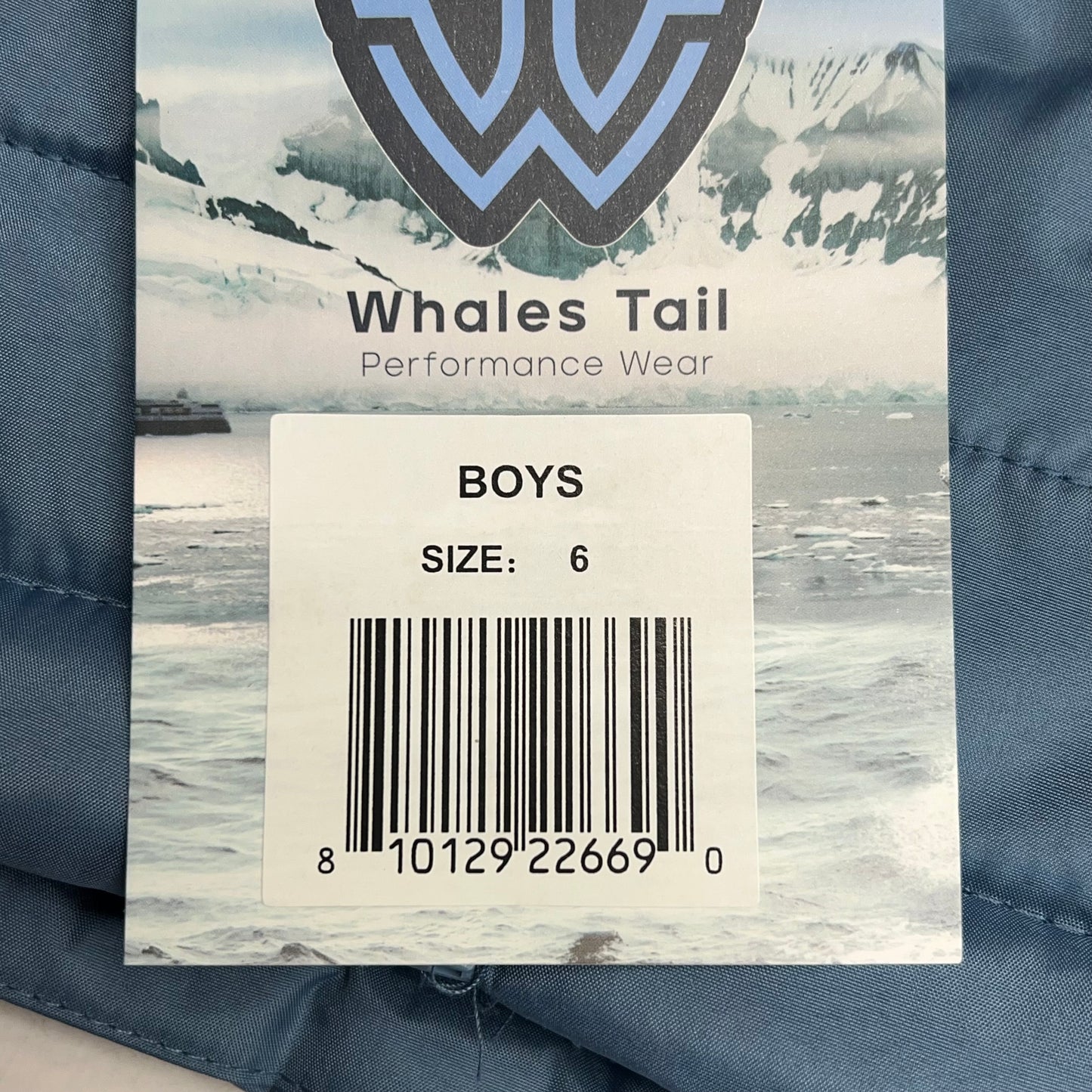 WHALES TAIL Fleece Lined Hooded Full Zip Up Winter Coat Boy's Sz 6 Dusty Blue