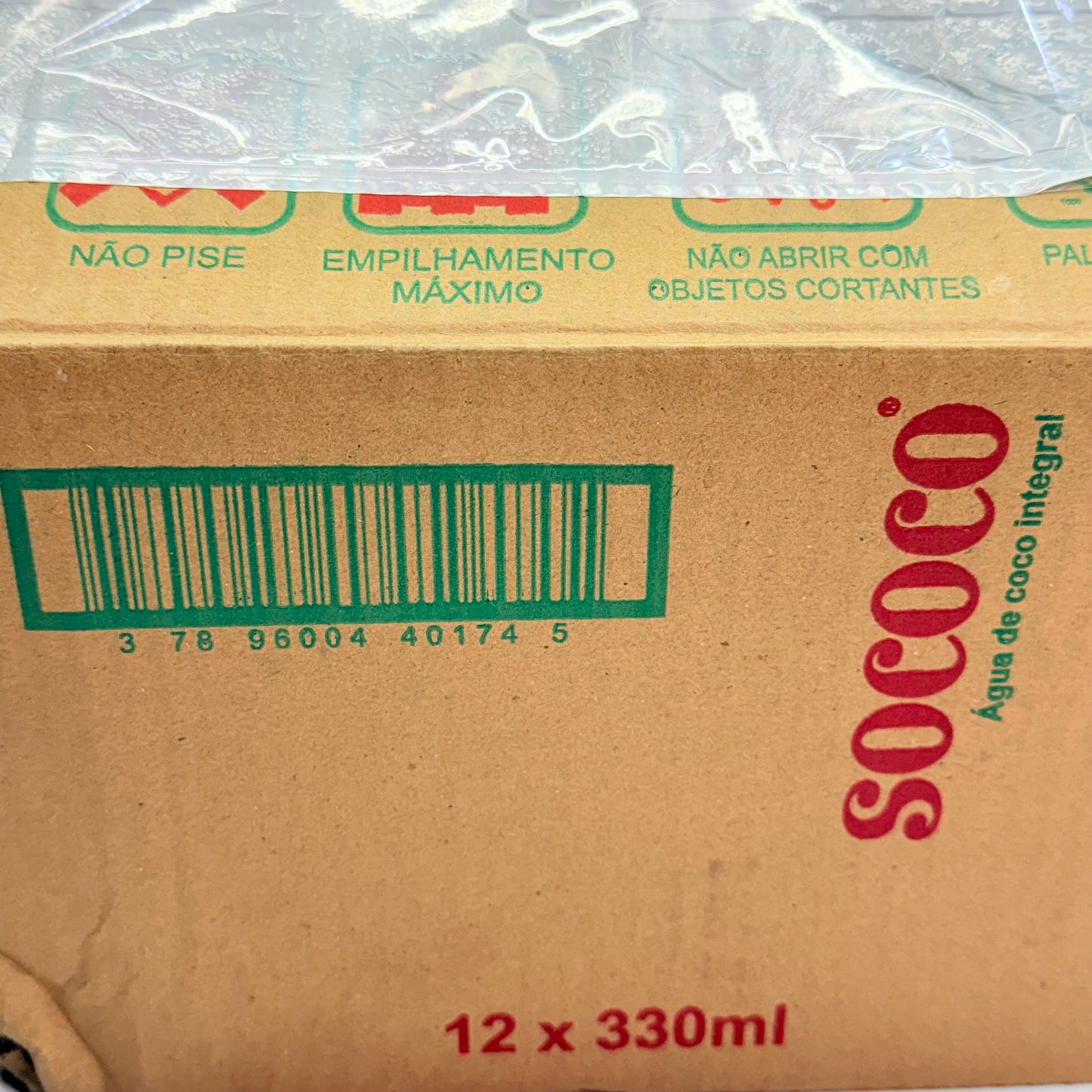SOCOCO (12 PACK) Agua De Coco Integral 100% Coco Brasileiro 11.2 oz (330 ml)