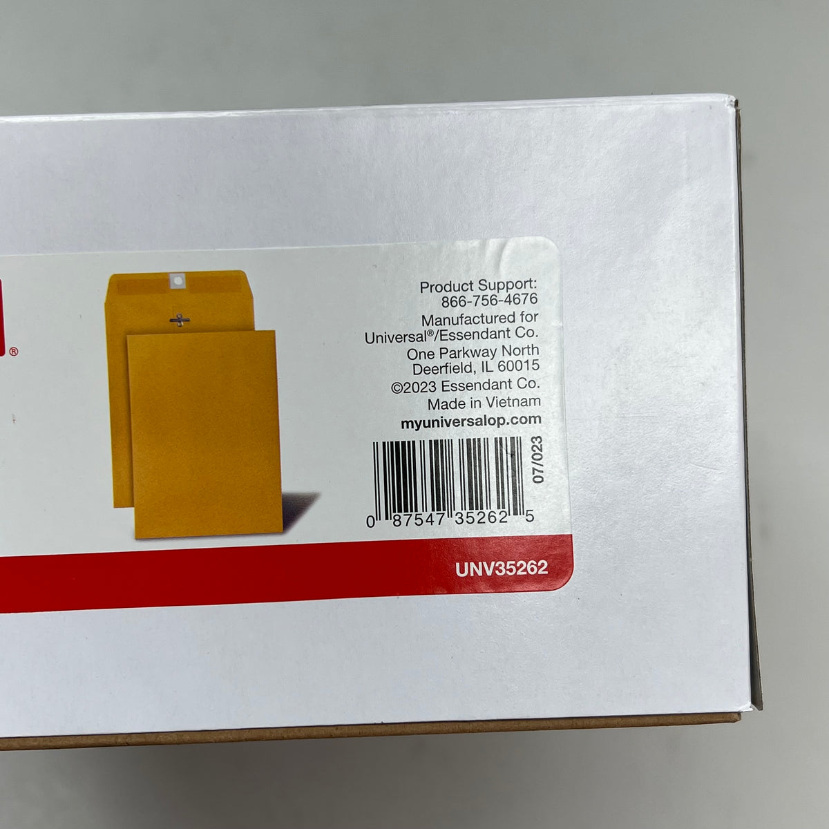 ZA@ UNIVERSAL (100 PACK) Kraft Brown Clasp Envelope #75 Square Flap 7.5 x 10.5 Brown UNV35262