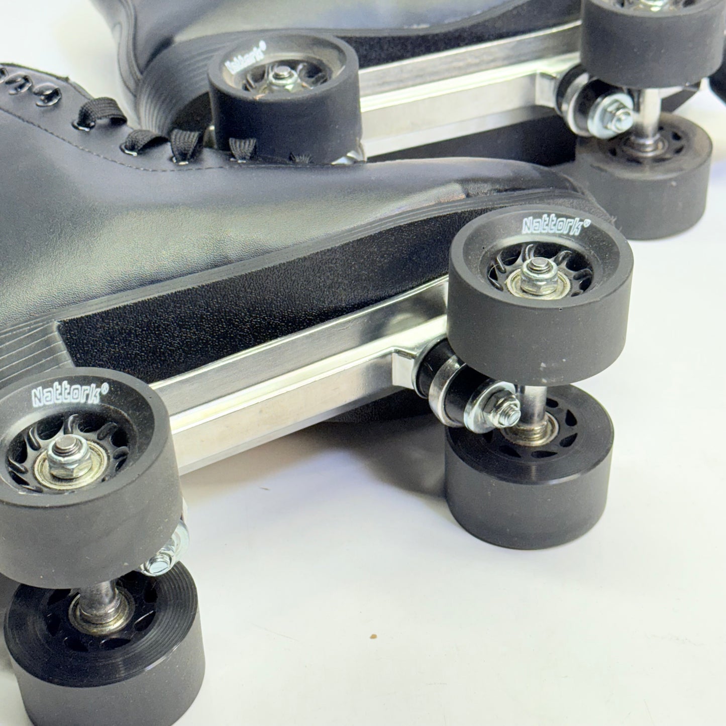 ZA@ NATTORK Roller Skates for Adults Quad Skates Sz 12W/11M Black (AS-IS)