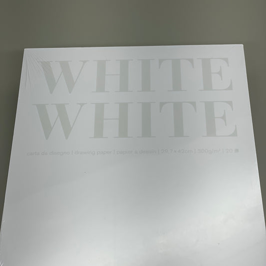 FABRIANO White White Drawing Pad 11.75"x16.5" 20 Sheets GSM: 300 19100420