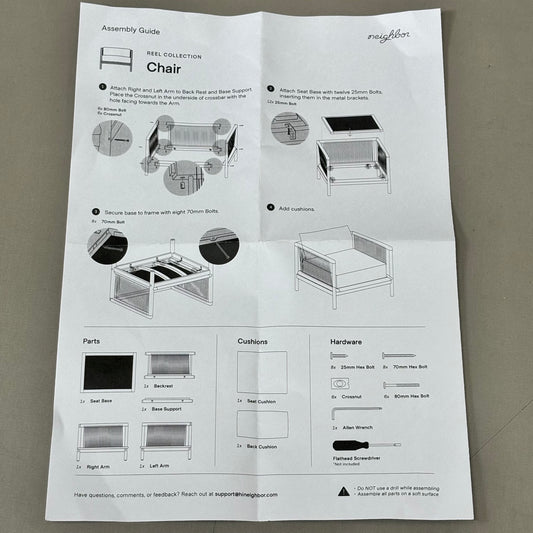 NEIGHBOR Reel Chair Frame Designer Outdoor Chair Hand Woven Rope Black HL24-08