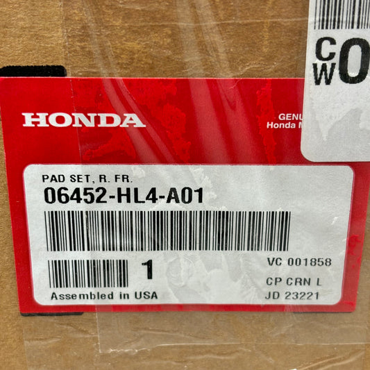 HONDA Right Front Brake Pad Set PIONEER 1000 SXS1000M OEM 06452-HL4-A01