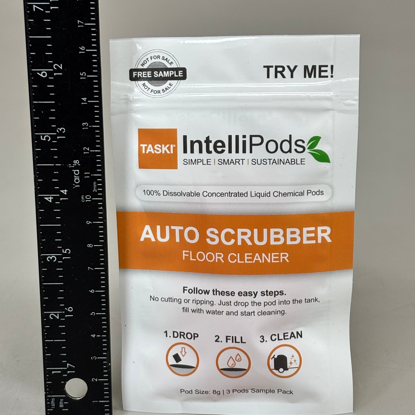 ZA@ TASKI (5 PACK, 3 PODS EACH) Biodegradable IntelliPods Auto Scrubber Floor Cleaner