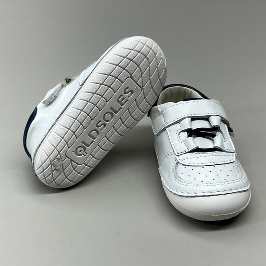 OLD SOLES Baby Rebel Pave Leather Shoe Sz 21 US 5 Snow/Navy #4090