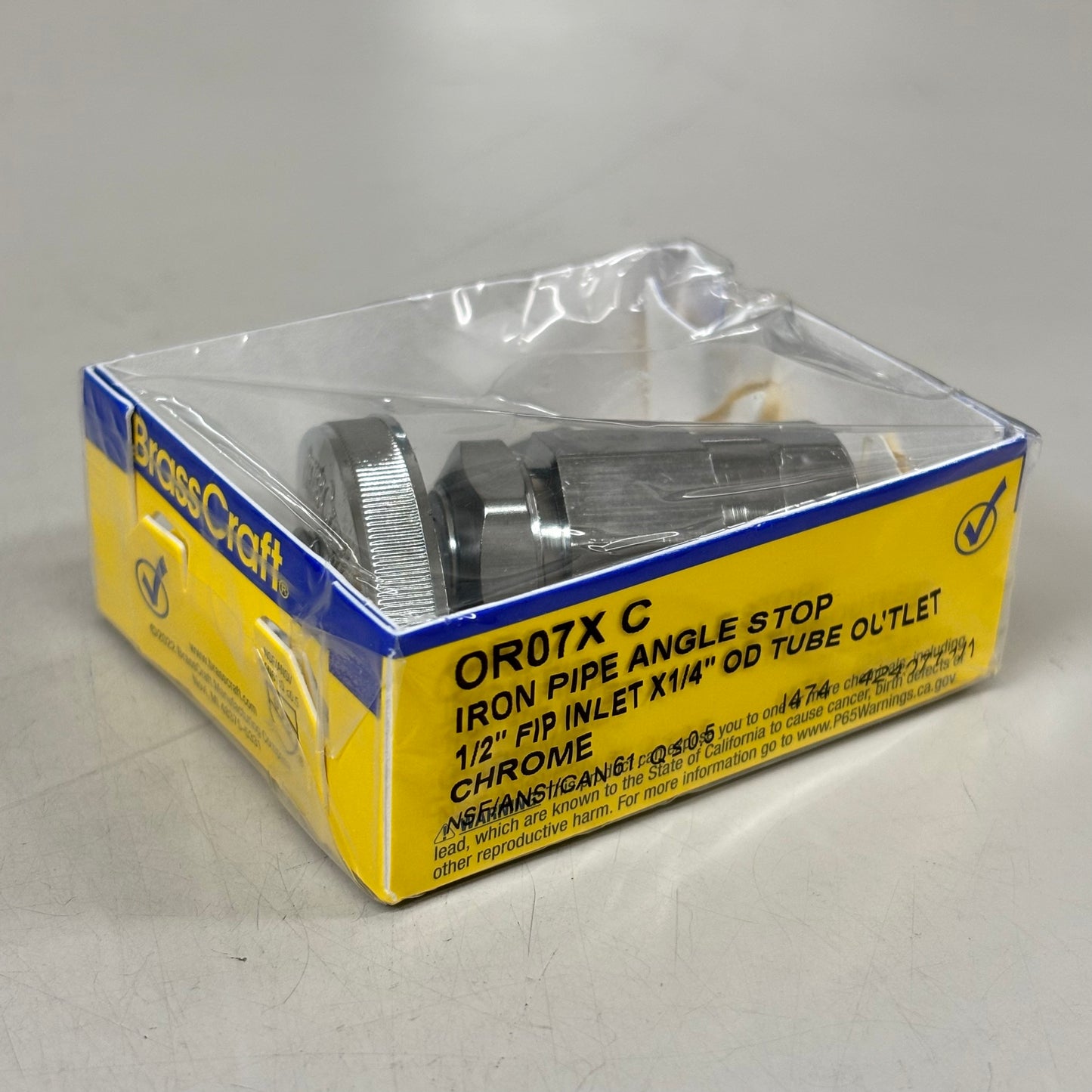 BRASS CRAFT (2 PACK) Iron Pipe Angle Stop 1/2" FIP Inet X 1/4" OD Tube OR07XC