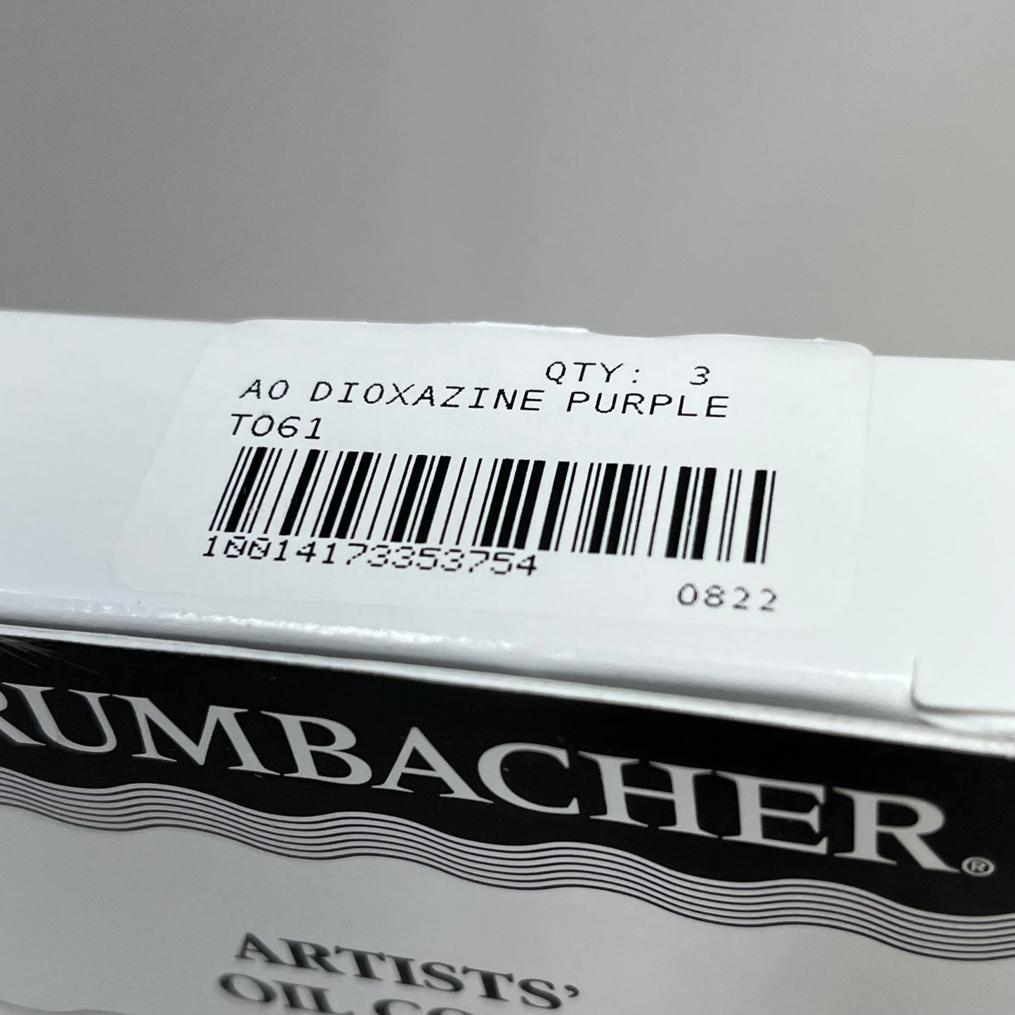 GRUMBACHER 3-PACK! Oil Paint Dioxazine Purple 1.25 fl oz / 37 ml T061 (New)