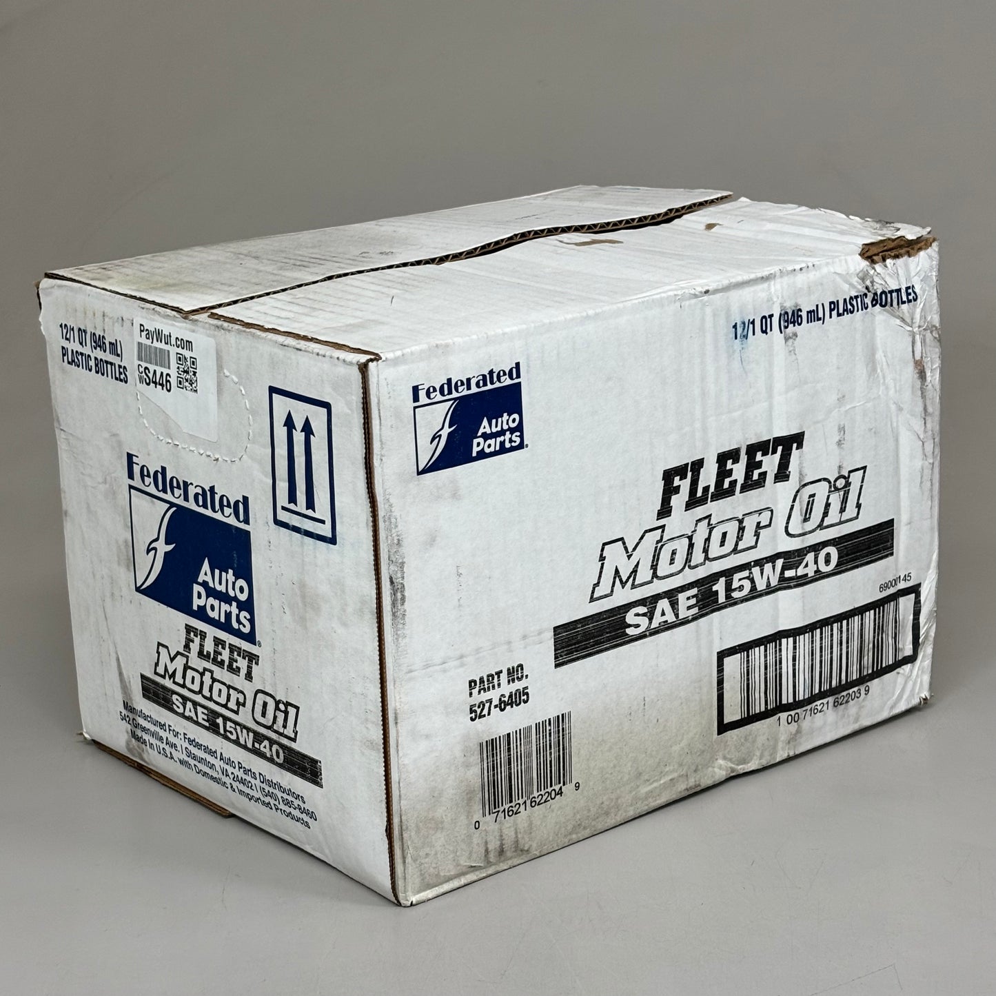 FEDERATED (12 PACK, 1 QUART EACH) Heavy Duty Fleet Motor Oil SAE 15W-40 527-6405