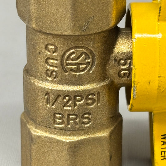 BRASS CRAFT (2 PACK) Italian Made Gas Ball Valve Brass 1/2" FIP X 1/2" FIP TBV8