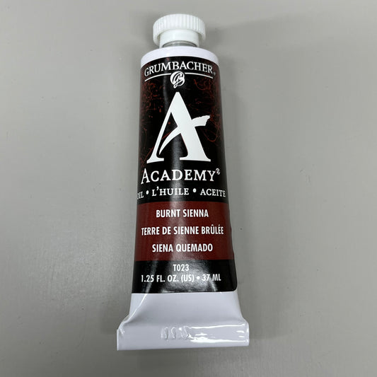 GRUMBACHER 3-PACK! Oil Paint Burnt Sienna 1.25 fl oz / 37 ml T023 (New)