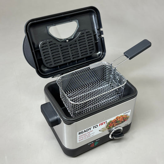 CUISINART Compact Deep Fryer Fast Heat-up 1.1 L Oil Capacity Silver CDF-100P1