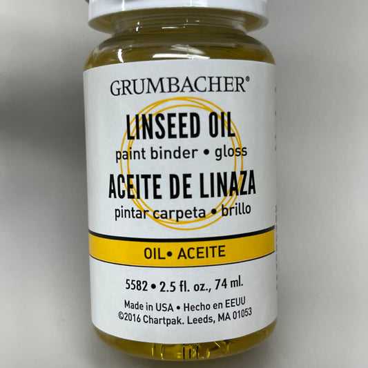 GRUMBACHER 4-PACK! Linseed Oil Paint Binder Gloss 2.5 fl oz / 74 ml 5582 (New)