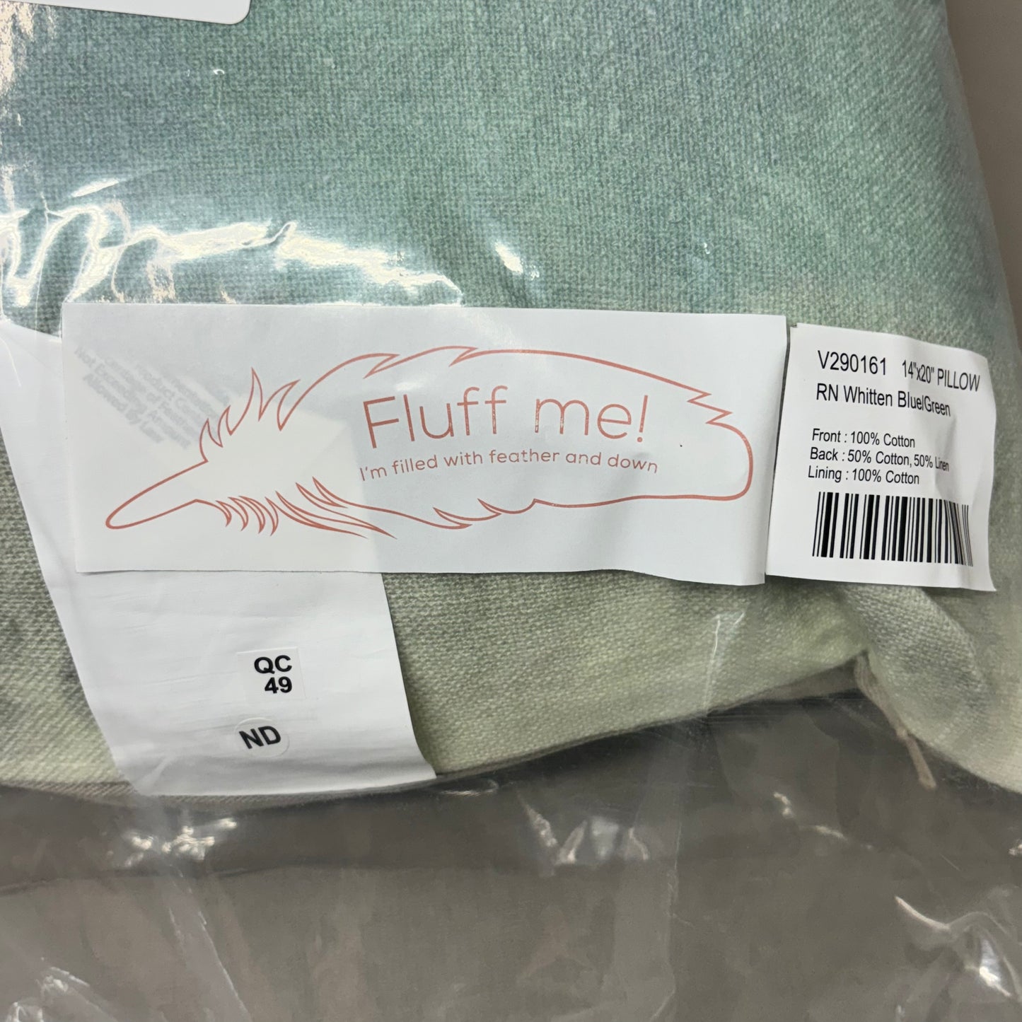 VILLA 14"x20" RN Whitten Decorative Throw Pillow in Blue/Green