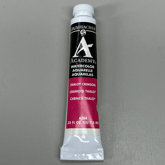 GRUMBACHER 6-PACK! Academy Watercolor Paint Thalo Crimson .25 fl oz / 7.5 ml A204 (New)