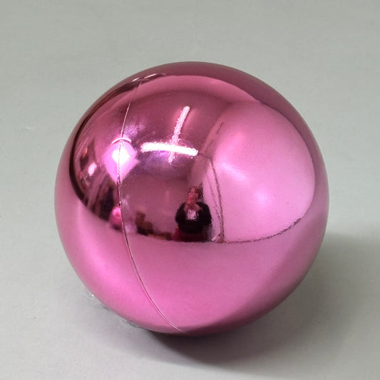 RAZ IMPORTS (2 PACK) Christmas Ball Ornament Decoration 6" Shiny Fuchsia 4441211