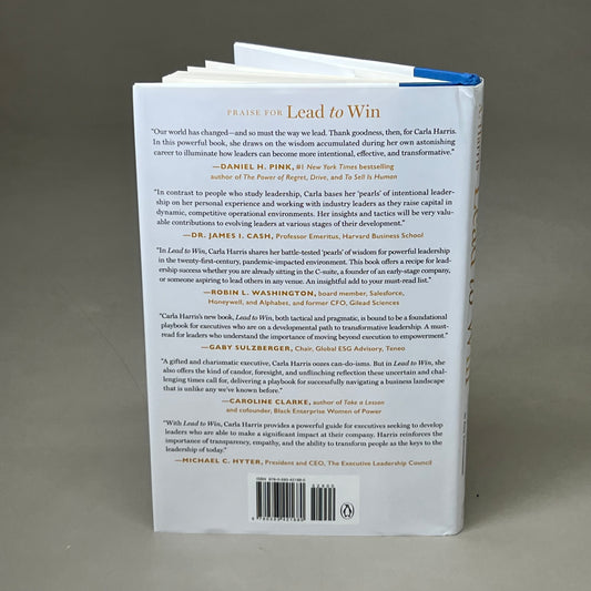 LEAD TO WIN Hardback By Carla A. Harris Published by Penguin Random House 9"x6"