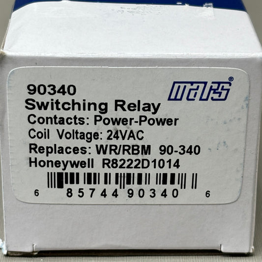 MARS Switching Relay Coil Voltage 24 VAC Replaces WR/RBM 90-340 50/60 Hz 90340