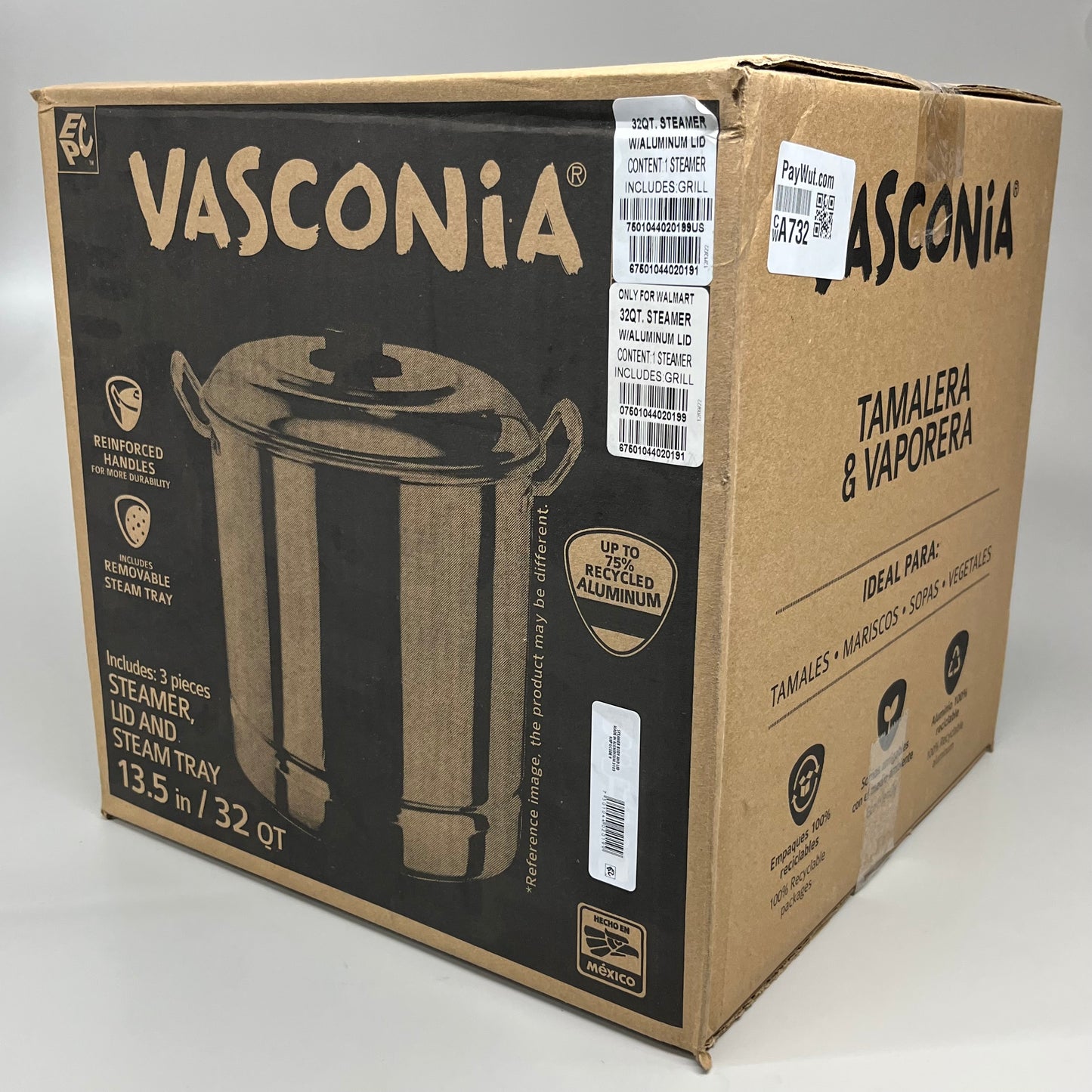 VASCONIA Steamer Pot w/ Lid & Tray Aluminum 13.5” 32 QT 30.3 L 713413 (New)