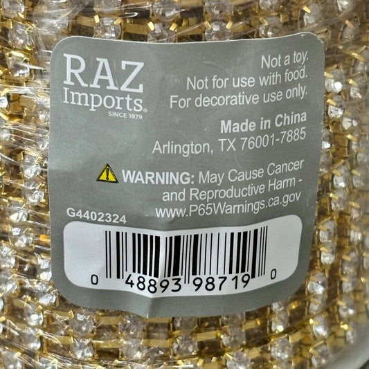 RAZ IMPORTS Christmas Tree Garland Metal 10 Yard Gold Sparkle Rhinestone G4402324