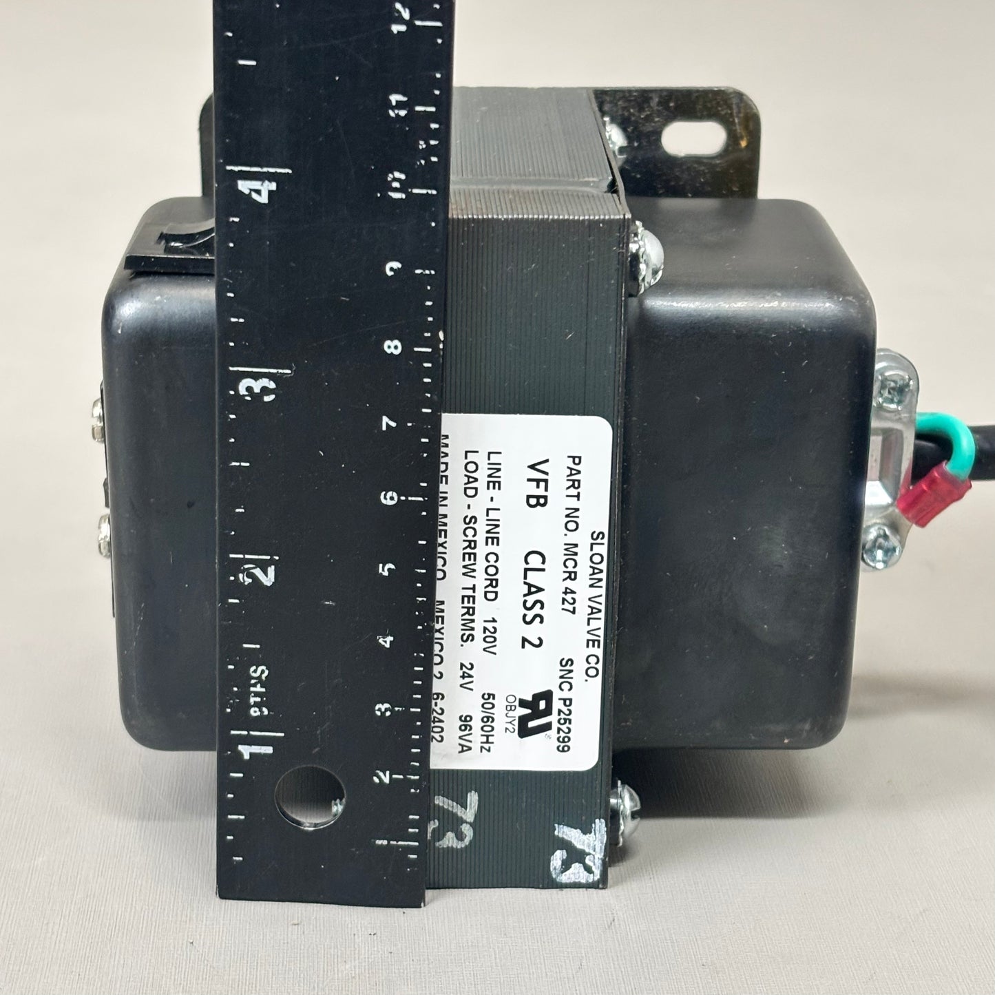 SLOAN Transformer Plug-In 24 V/96 VA 3-Conductor X 16 GA Foot Mounting MCR-427
