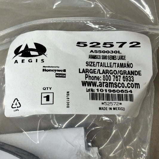 HONEYWELL Half Face Respirator North Dual Cartridge 5500 Series Sz L Black 52572