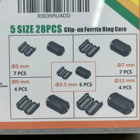 HUAREW Clip-on Ferrite Ring Core RFI EMI Nose Suppressor Cable Clip 5-28 Pieces (New)