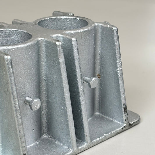 VESTIL Steel Pipe Safety Railing Double Socket Cast Steel 7"L x 5"W Unfinished