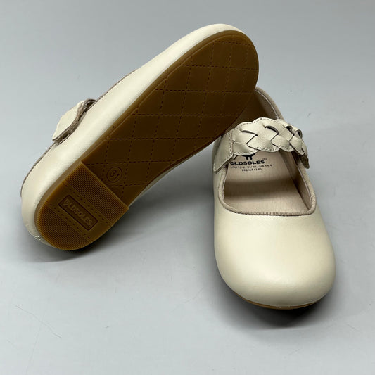 OLD SOLES Lady Plat Braided Strap Leather Shoe Kid’s Sz 28 US 11 Cream #817