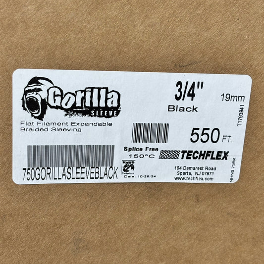 GORILLA SLEEVE Flat Filament Expandable Braided Sleeving 3/4" 550' T1793941