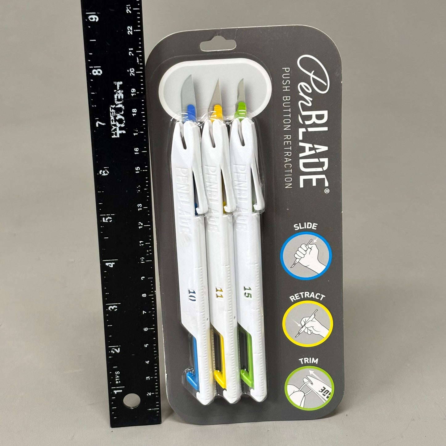 PENBLADE (2 PACK,3 PENS EACH)Retractable Utility Knife Assorted Sz 10, 11A & 15