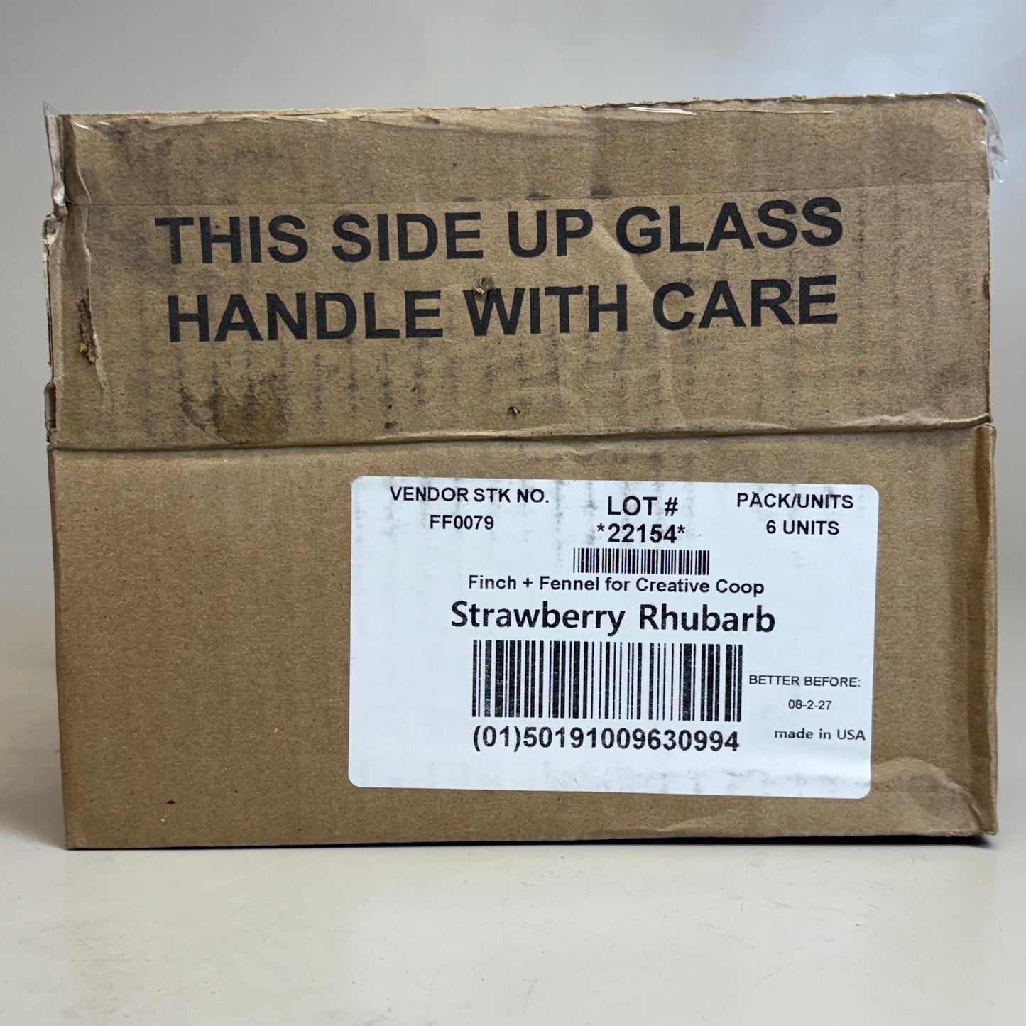 ZA@ FINCH + FENNEL (6 Pack) Strawberry Rhubarb Dip/Spread 9 oz BB 08/27 D