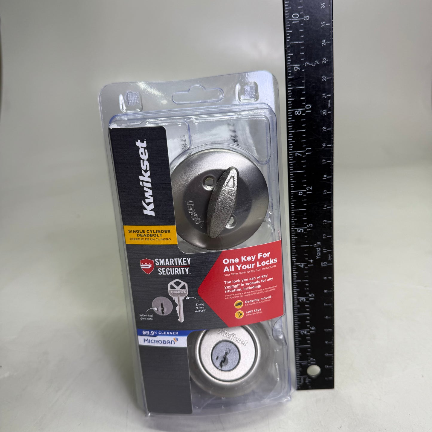 KWIKSET Single Cylinder Deadbolt w/ Smartkey Antique Brass Finish 96600-750