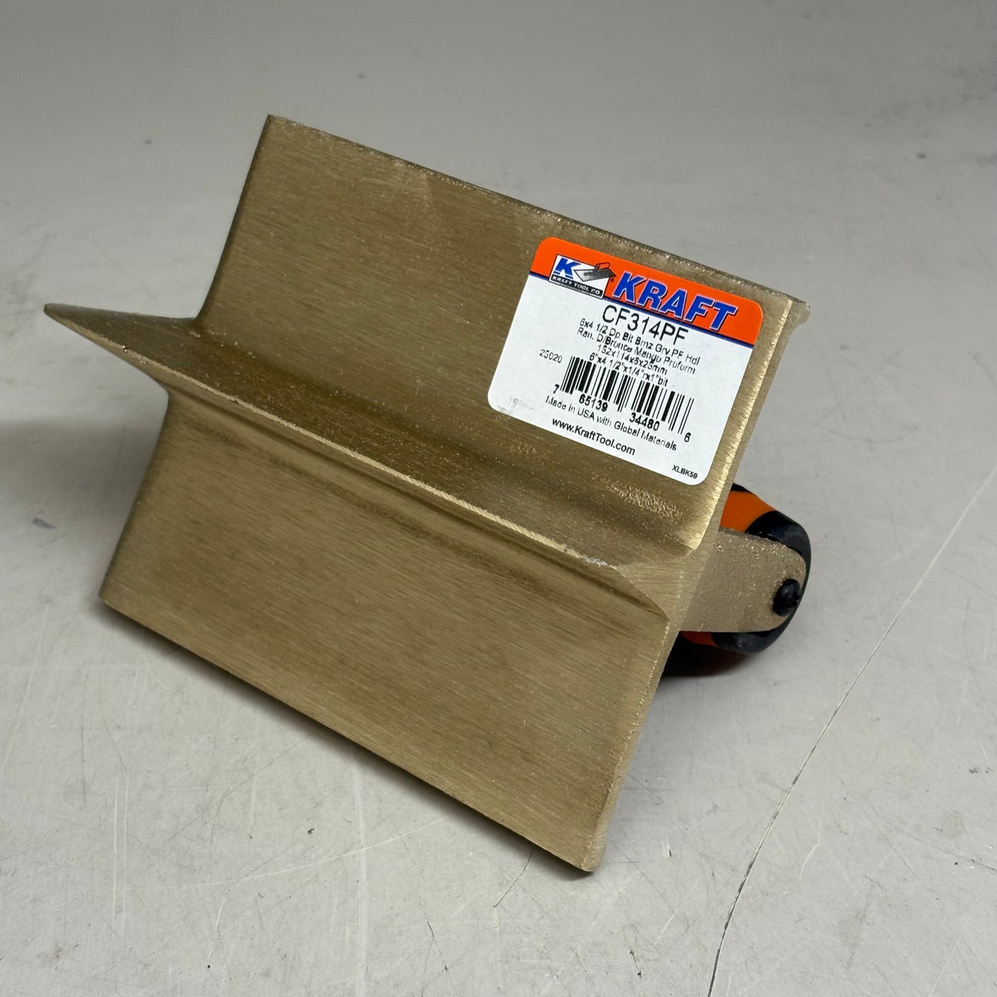 KRAFT TOOL CO Deep Bit Bronze Groover with ProForm Handle 6" x 4-1/2" 1/4"R 1"D