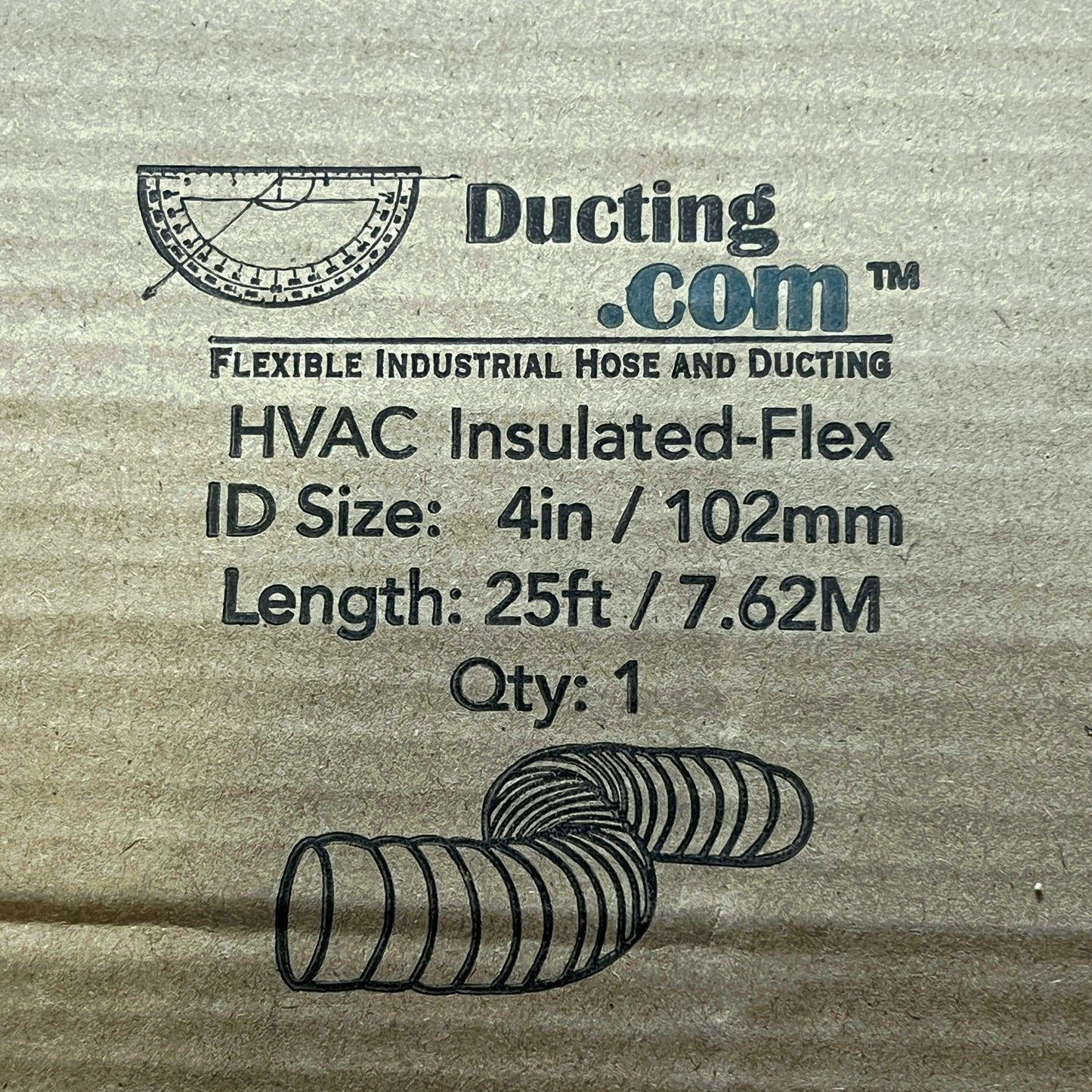 DUCTING HVAC Insulated Ducting Ventilation Hose Sz 4” x 25 ft