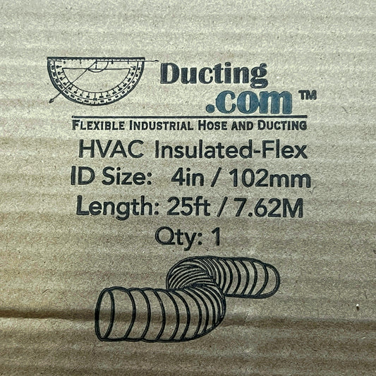 DUCTING HVAC Insulated Ducting Ventilation Hose Sz 4” x 25 ft