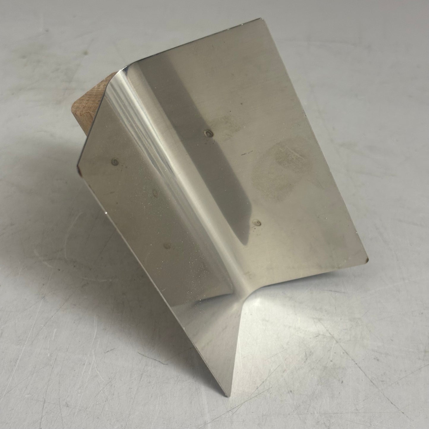 KRAFT TOOL CO Stainless Steel Outside Corner Tool with Wood Handle 4"x2"3/8"R