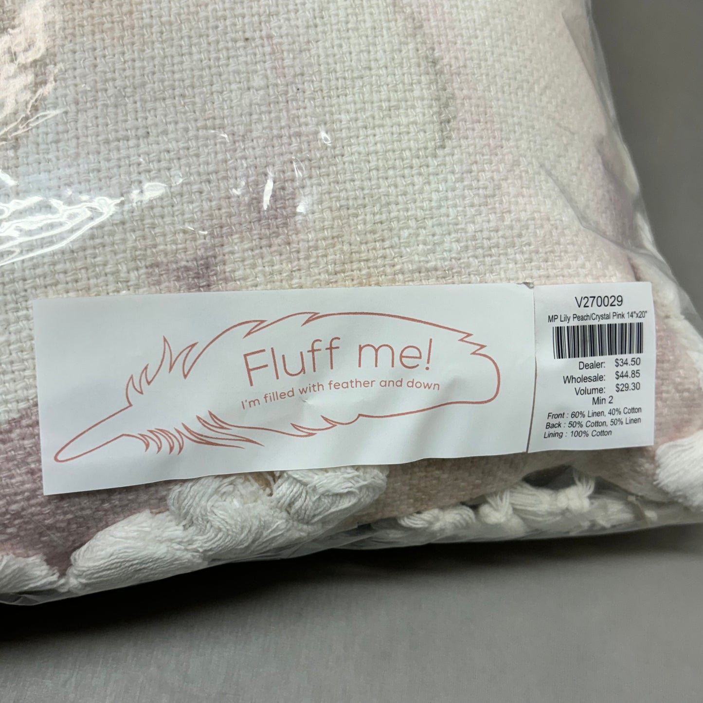 VILLA 14"x20" MP Lily Decorative Throw Pillow in Pink Multi