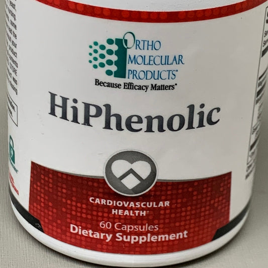 ZA@ ORTHO MOLECULAR(2 PACK,60 CAPSULES EACH) HiPhenolic Cardiovascular Health BB2/25 G