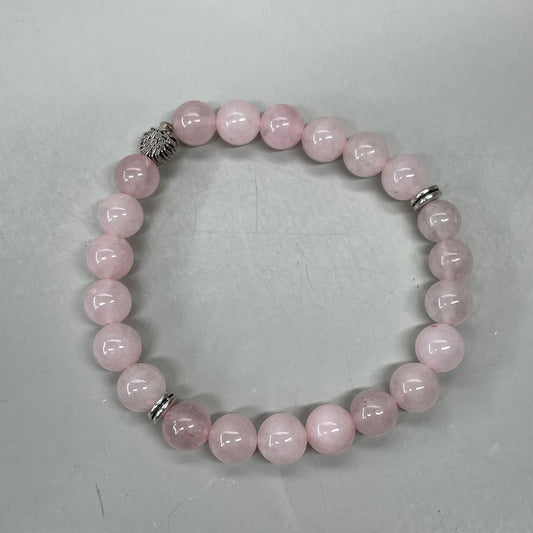 BEST WHOLESALE (12 PACK) Beaded Rose Quartz Crystal Bracelets 3" Silver Tree New