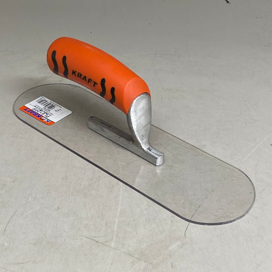 KRAFT TOOL CO Round End Plexi-Plastic Trowel with ProForm Handle 12" x 3-1/2"