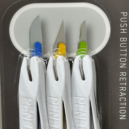 PENBLADE (2 PACK,3 PENS EACH)Retractable Utility Knife Assorted Sz 10, 11A & 15