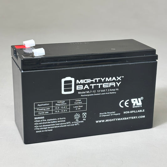 MIGHTYMAX BATTERY (8 PACK) Heavy-Duty Calcium-Alloy Grid Battery 12V ML7-12