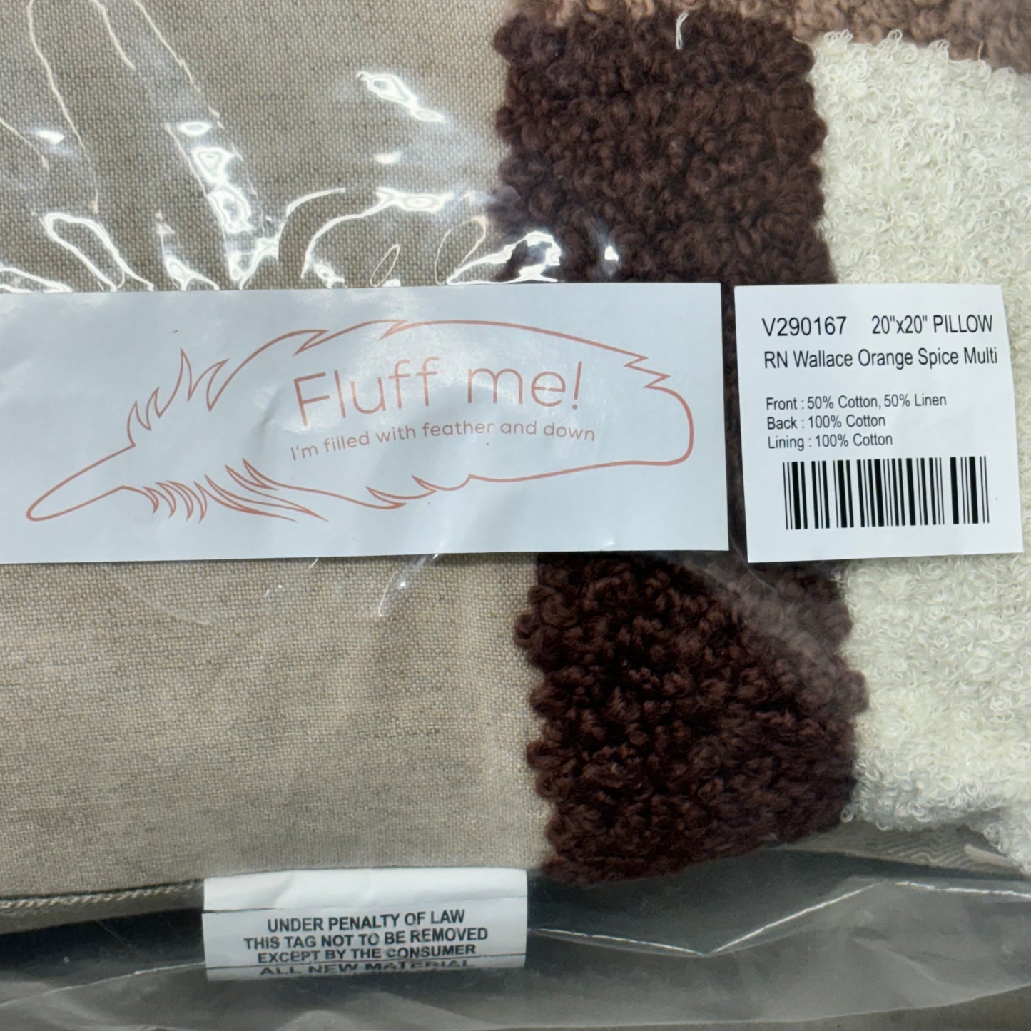 VILLA RN Wallace 20"x20" RN Pillow Orange Spice Multi V290167