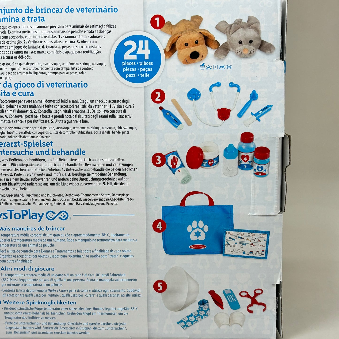 MELISSA & DOUG Pet Vet Play Set Veterinarian Role Playing Accessories 24 PCS 8520