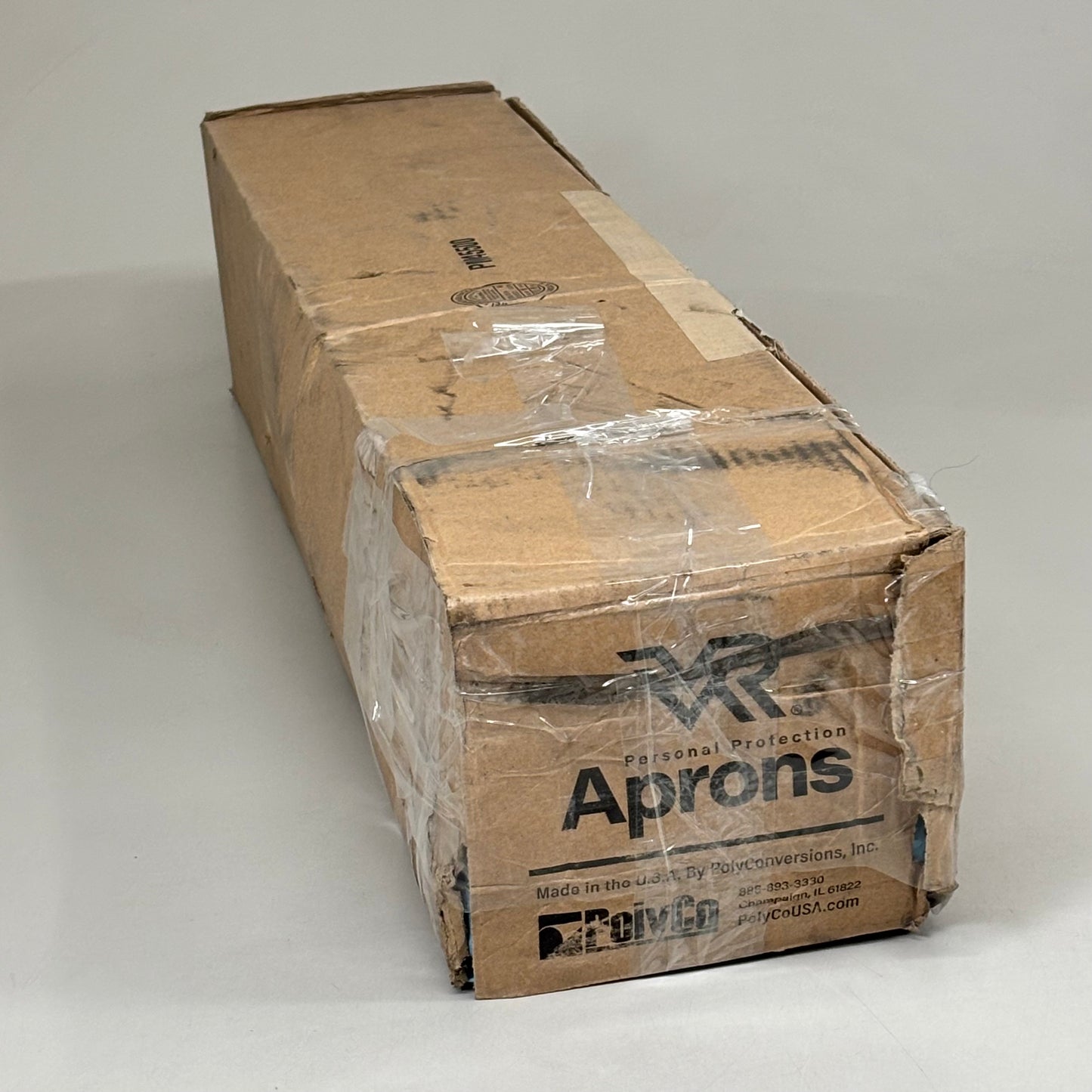 VR (50 PACK) Poly Co Die-Cut Aprons Economical & Lightweight 55"x35" Blue 46520