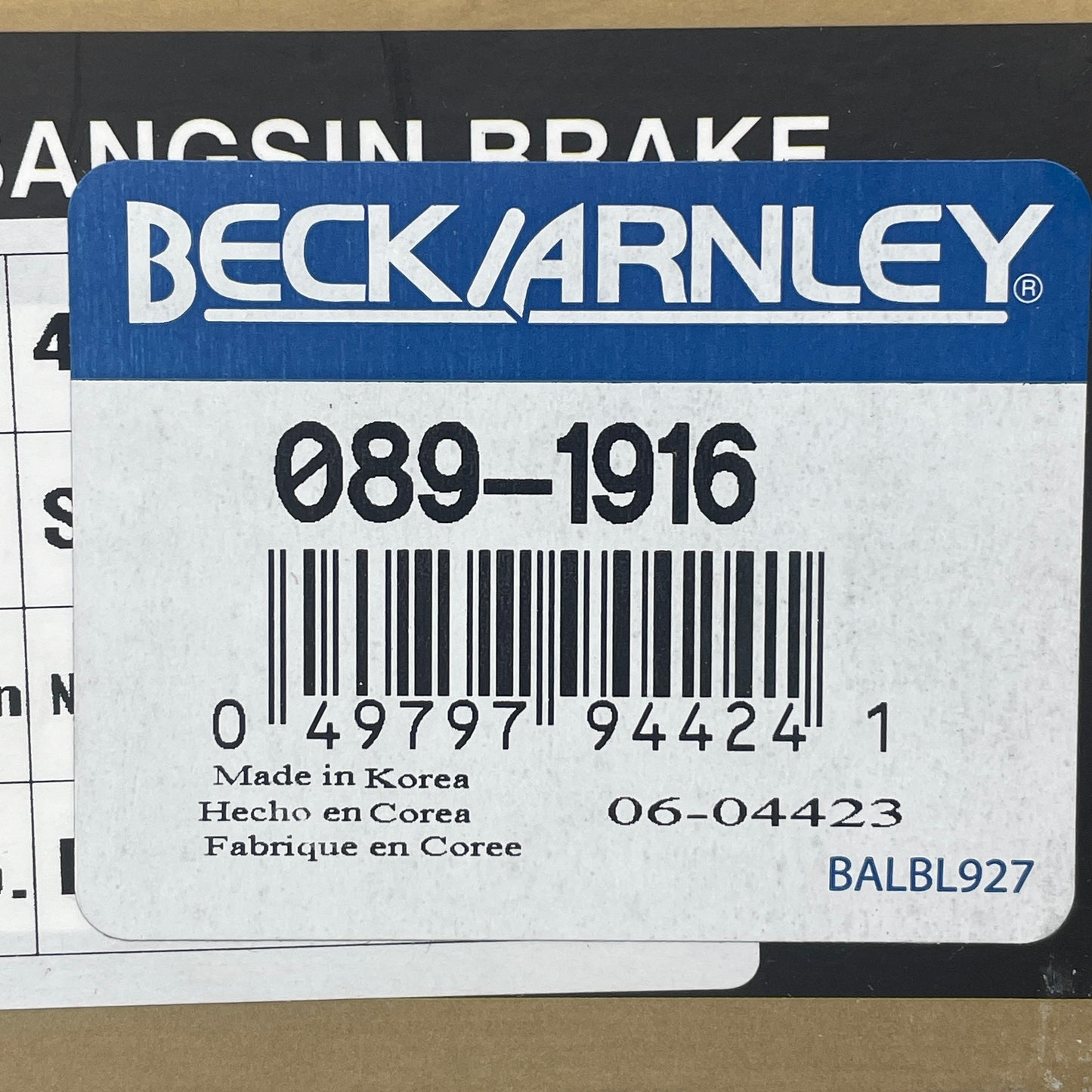 BECK ARNLEY Disc Ceramic Brake Pad for INFINITI & Nissan 089-1916